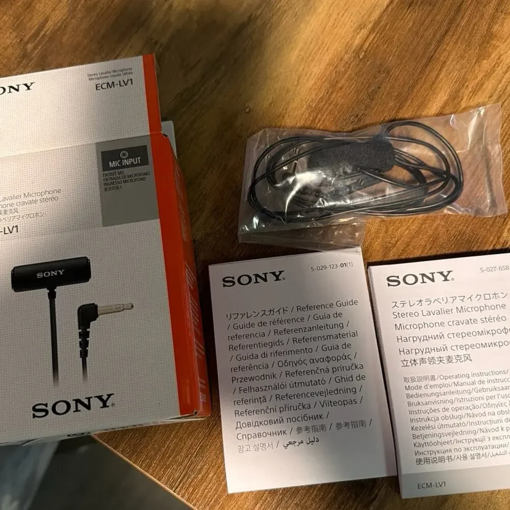 Sony Mic Compact Stereo Lavalier Microphone